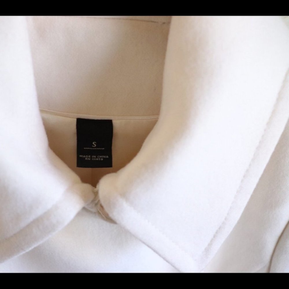 Nordstrom Off White Wool Button Dress Coat - Picture 4 of 6